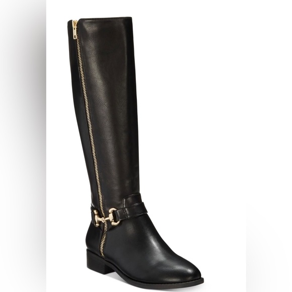 Thalia Sodi Shoes - Thalia Sodi Women’s Vigi Zip Faux Leather Wide Calf Riding Boots Black 7.5 W NIB